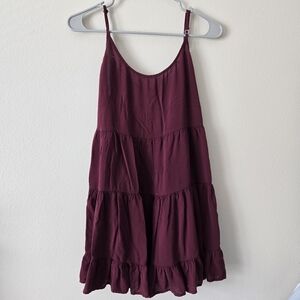 Brandy Melville Burgundy Tiered Dress
